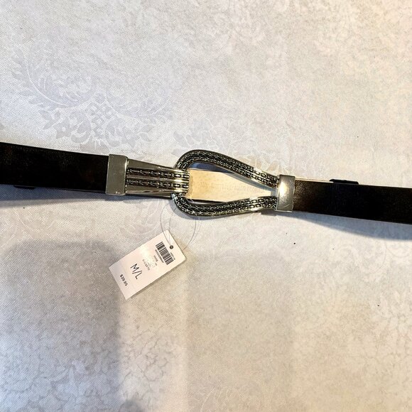 Chico’s Adjustable Belt – Black w/ Antiqued Silver Tear Drop Clasp – NWT - Picture 2 of 13